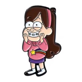 Gravity Mabel Pines Girl Braces Falls Cartoon Animated TV Show 1.3" Enamel Pin Badge