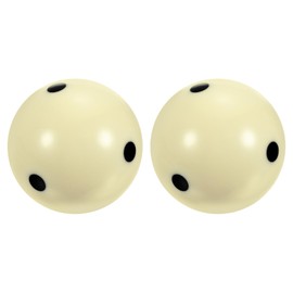 PATIKIL 2-1/4" Pool-Billiard Cue Ball with Black 6 Dots, 2 Pack Pro Cup Cue Ball Practice Training Pool Ball for Billiard Room Game Room, Beige