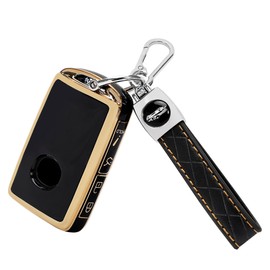 TOMALL for Mazda Key Fob Cover with Keychain, 4 Buttons Soft TPU Key Fob Protector Compatible with 2020-2025 Mazda 3 6 CX-5 CX-3 CX-9 MX-5 CX-30 CX-50 CX-90 CX-70 WAZSKE11D0, Black