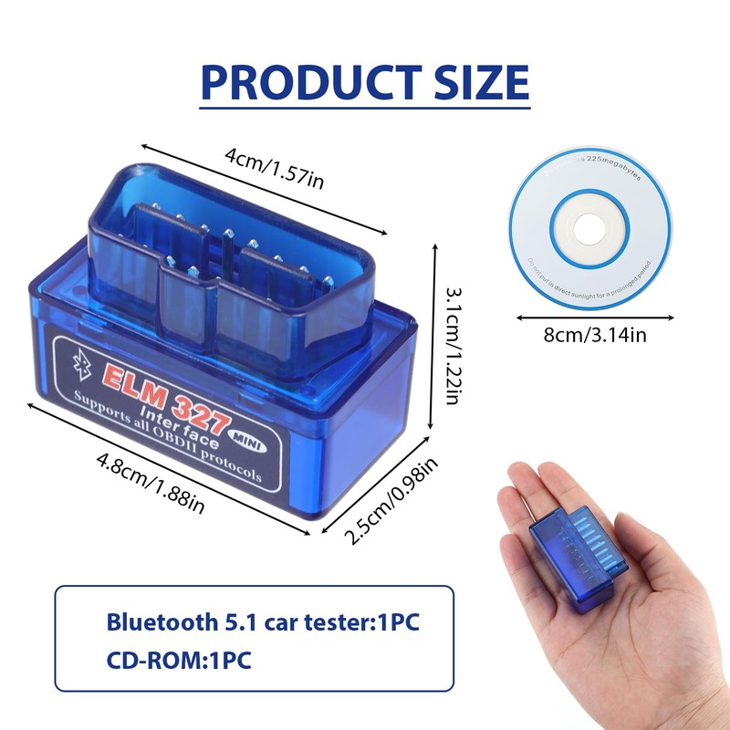 Pennle Mini Bluetooth OBD2 Code Reader, OBD2 Scanner Car Automotive