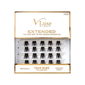 VLuxe Extended False Eyelashes Faux Mink Featherlight Reusable Artificial Eyelashes Multipack Lash Clusters