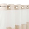 Eazzier Bath No Hook Linen Shower Curtain with Snap in
