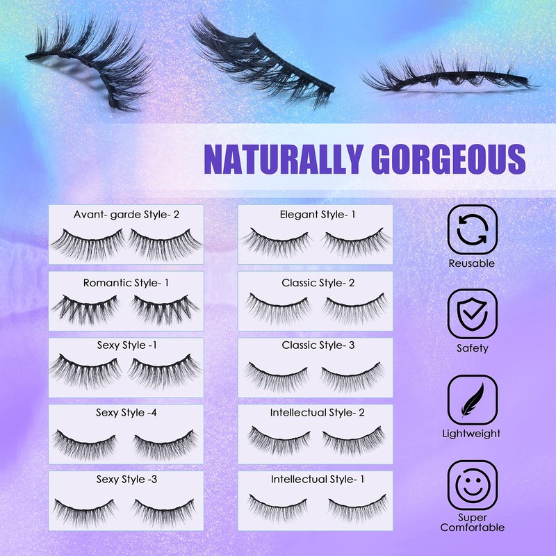 DEJAVIA DEJAVIA Magnetic Lashes [10 Pairs], Premium Natural Looking Magnetic