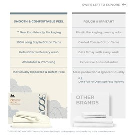 Mayfair Linen 2-Pack Full Size Sheet Sets - 500 Thread Count 100% Cotton Sateen Weave - Extra Soft, Breathable, Hotel Quality Cooling Sheets, 2 Sets of Full Size Deep Pocket Bed Sheets (Ivory)