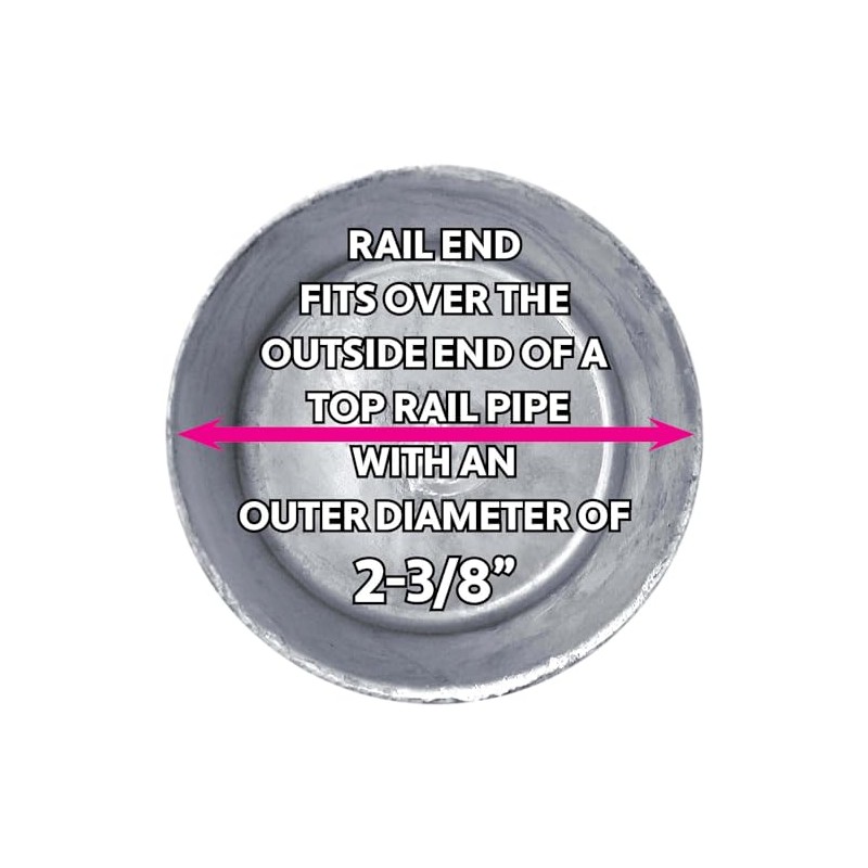 2-3/8" Top Rail End for Chain Link Fence (3 Pack)