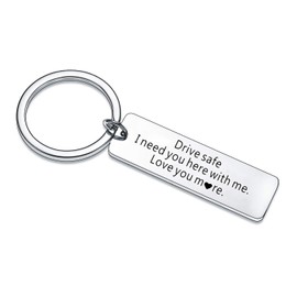 Waeceip Drive Safe Handsome Keyring I Love You Gifts For Husband Dad Gifts Boyfriend Keyring Valentines Day Gifts For Dad Men Keychain (Style 05-Drive Safe)