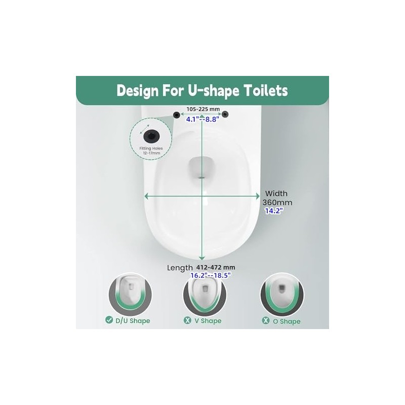 Soft Close Quick Release Toilet Seat Elongated- Heavy Duty Adjustable