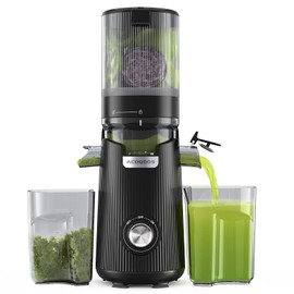 ACOQOOS Juicer Machines, 5.3" Wide Chute for Whole Fruit and Vegetable,1.8L Auto-Feed Time-Saver, Slow Masticating High Yield, Easy to Clean Cold Press Juicer with 2 Cups