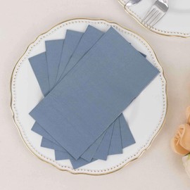 TABLECLOTHSFACTORY 50 Pack | 2 Ply Soft Dusty Blue Dinner Party Paper Napkins, Wedding Reception Cocktail Beverage Napkins For Party & Decorations