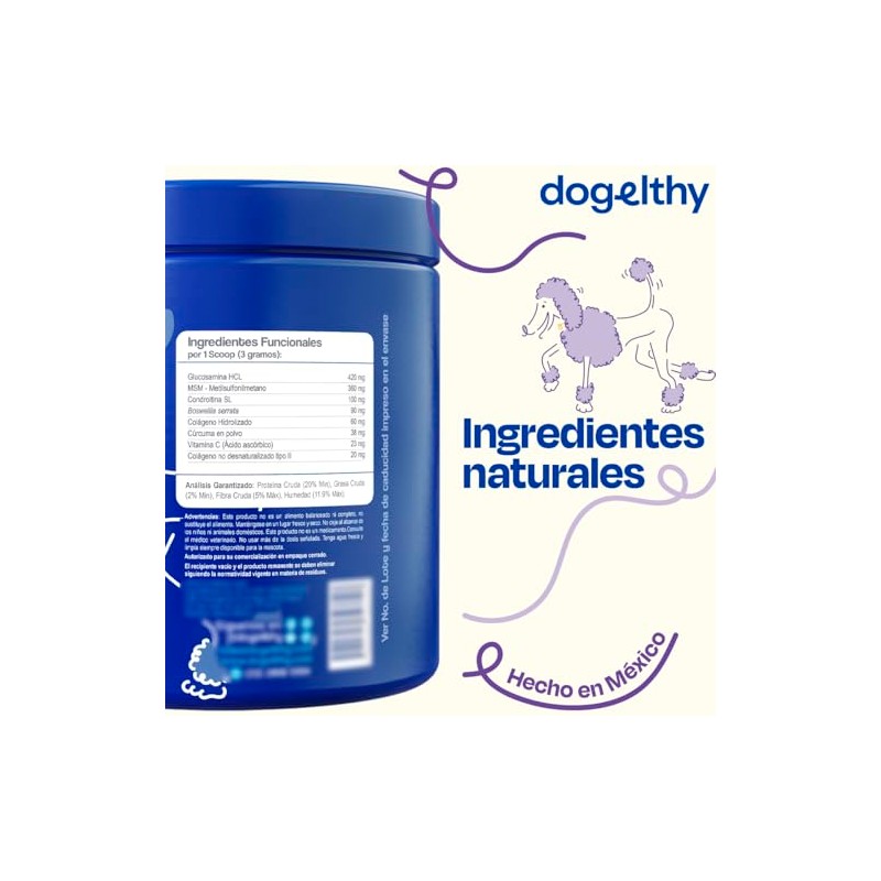 Dogelthy Mobility Suplemento Condroprotector en Polvo para Perro