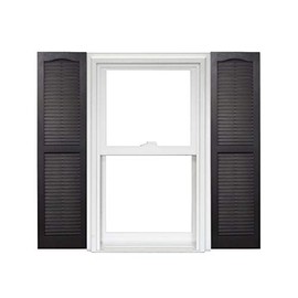 Polaris Homeside Open Louver Vinyl Shutters (1 Pair) 14-1/2in. x 51in. - 050 Black