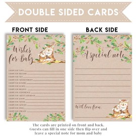 “Guess Whooo” Cute Owl Gender Neutral Baby Wishes Cards 20, 4"x6" - Great Keepsake and Fun Activity for Baby Showers - Wishes for Baby Keepsakes Last Generations - Fill-In, Double-Sided Cards