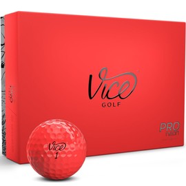 Vice Golf Pro Golf Balls, Red (One Dozen)