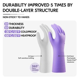VGO TP1117 Extra Long Gardening Gloves with Fresh Aroma, Waterproof, Non-Slip and Chemical-Resistant Protective Gloves for Gardening, Agriculture and Work (L, Purple, 1 Pair