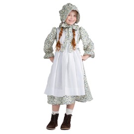 Dress Up America Pioneer Costume for Girls - Colonial Prairie Dress for Kids - Revolutionary Costume Set