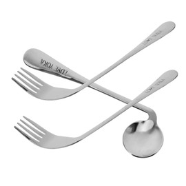 Gatuida 1Set Angled Utensils for Easy Self Feeding Ergonomic Tableware for Seniors and Disabled Meal Aid
