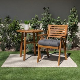 Traditional Round Tufted U-Shaped Back Outdoor Patio Chair Cushions 1-Piece | Tie Back Attachment Classic Transitional Solid Pattern Charcoal Grey Color | Weather Water Resistant 19 in x 19 in x 3 in