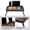 SONGMICS Bed Tray Table with Bamboo Folding Legs, Sofa Breakfast