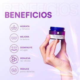 MIST JEWEL -RENEW - Crema de Noche Facial con Niacinamida, Ácido glicolico, Retinol, Elastina y Colágeno Crema reparadora e hidratante de cuidado facial para uso nocturno skin care hombre y mujer. Todo tipo de piel 50g