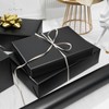 Ulmasinn Black Matte Metallic Wrapping Paper, Solid Color Gift Wrapping