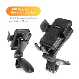 Yamhoy Car Phone Holder for Dashboard and Air Vent Cell Phone Car Mount 360 Degree Rotation Multifunctional Design Hands Free Fit for All Smartphones