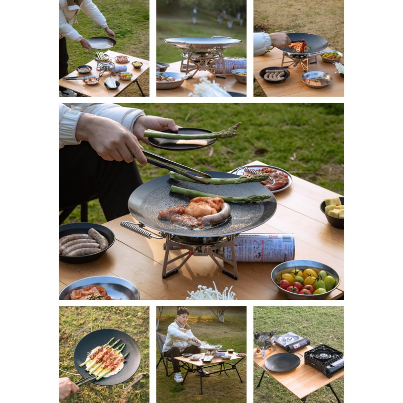 camping moon BBQ Grill Pan Dia 12.8-inch Round Griddle 3-Ply