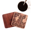 Canberra Map Coaster, Set of 4, Sapele Wooden Coaster with