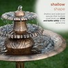 Alpine Corporation TEC106-BZ 35” Tall 3-Tier Pedestal Water Fountain with