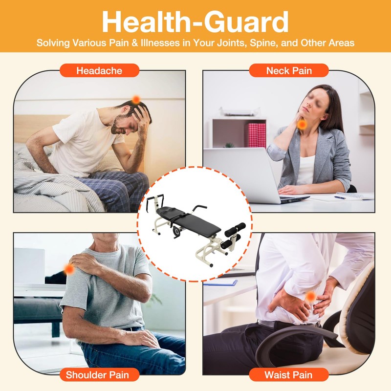 Cervical Spine Stretcher Machine,Multifunctional Traction Table,Traction Bed Folding Massage Bed,