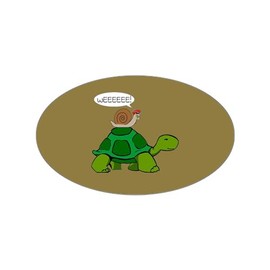 KrazyKraft-Snail Riding on a Turtle Sticker, Premium-Grade, Easy Installation, Perfect for Indoor & Outdoor-for laptops, Windows, Cars, notebooks, refrigerators (3x5)