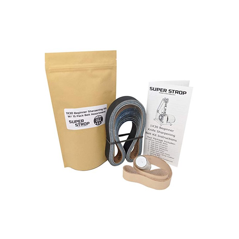 1X30 Super Strop Beginner Knife Sharpening Kit With 15 Pack
