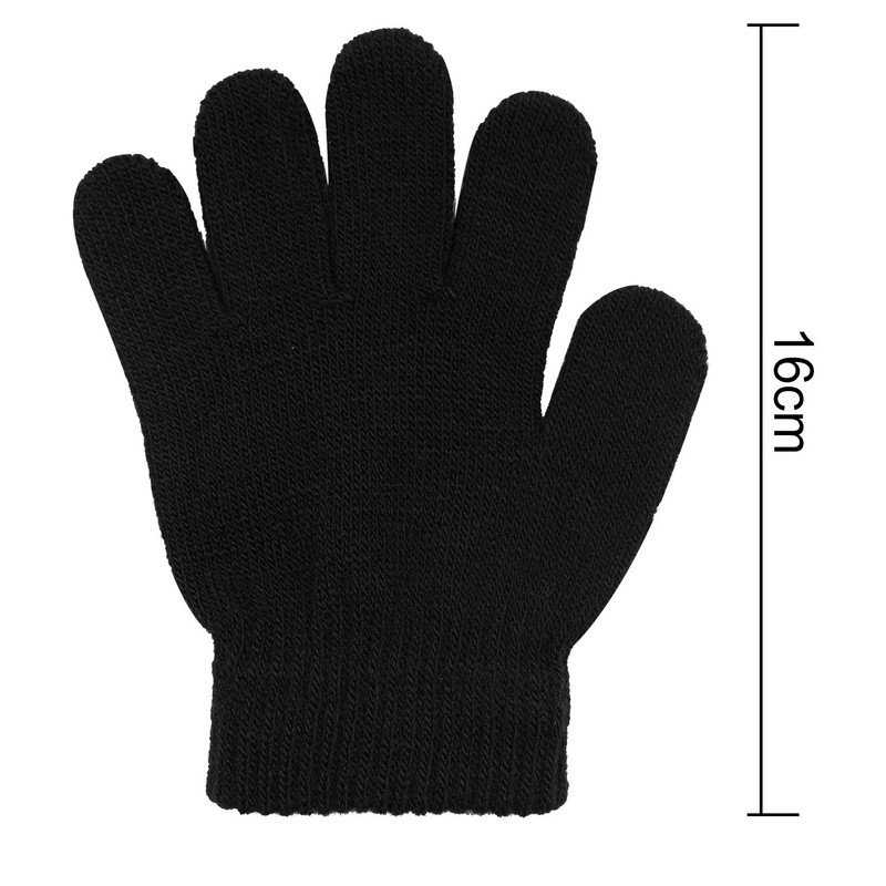 Cooraby 3 Pairs Winter Kids Gloves Warm Stretchy Knitted Magic