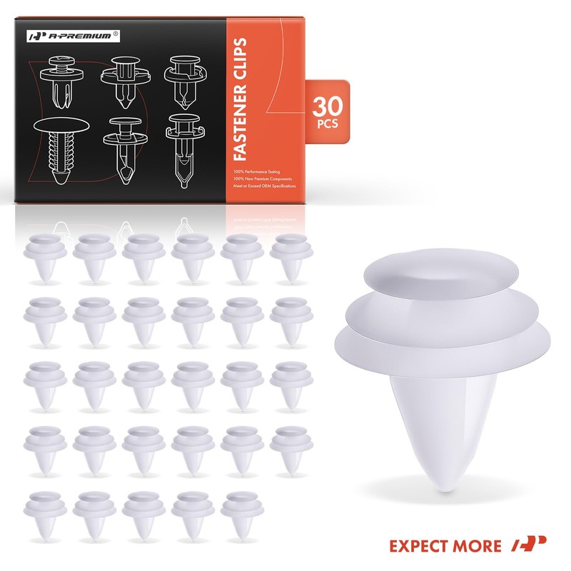 A-Premium 30PCS Nylon Trim Panel Retainer Clip Triple Head Compatible