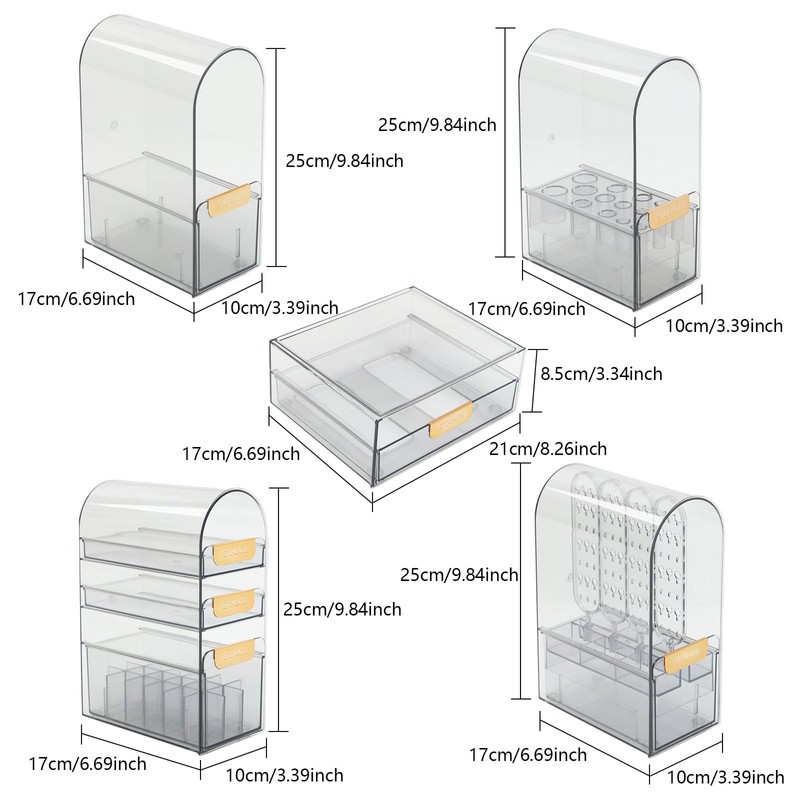 ILWorkTLs Countertop Makeup Organizer with Drawers,Stackable Cosmetic Organizers,Display Case for