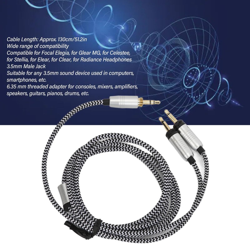 Replacement Headphone Cable for Focal Elegia, for Glear MG, for