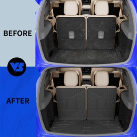 Rongtaod Cargo Mat Compatible with 2021-2026 Jeep Grand Cherokee L 6&7-Seater Cargo Liner Trunk Mat Trunk Liner Back Seat Cover All Weather Grand Cherokee L Accessories (Trunk Mat+Backrest Mats)