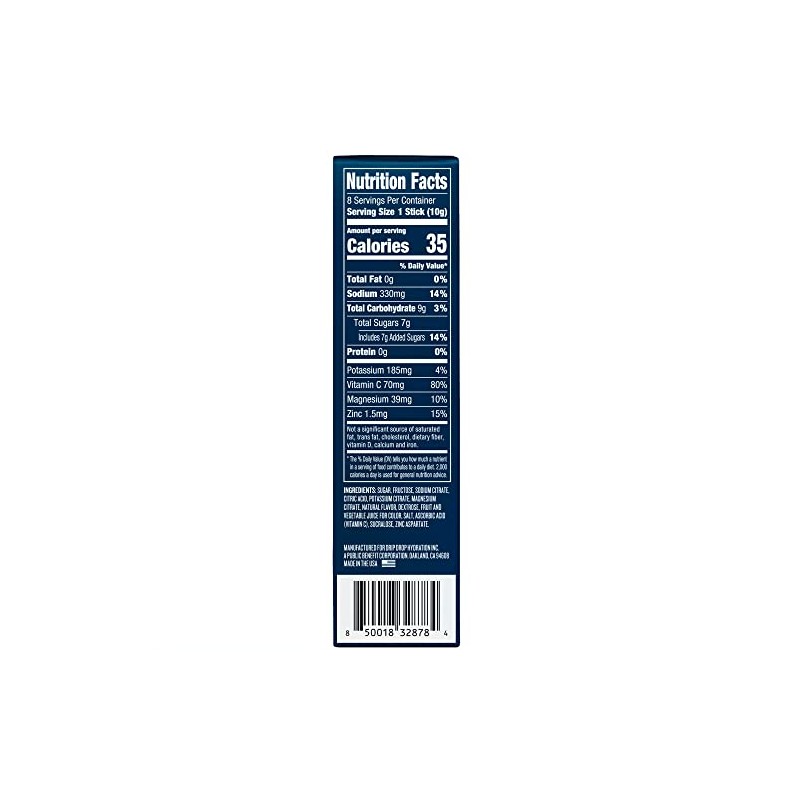 DripDrop Hydration - Electrolyte Powder Packets - Grape, Fruit Punch,