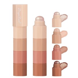 4 Colour Eyeshadow Pencil,Shimmer Cream Eyeshadow Stick, Powder Metallic Shimmer Eyeshadow Pen Crayon,Creamy Smooth Nude Eyeshadow Pencil, Face & Eye Highlighter Pen