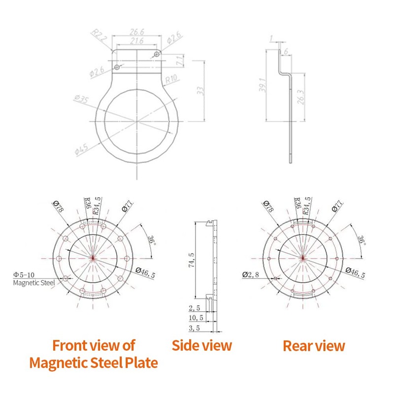 Ebike BZ 10C Pedal Assist Sensor SM/Waterproof Connector 10 Magnets
