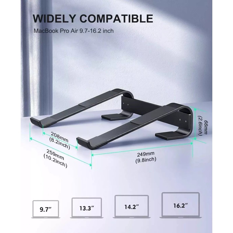 Soqool Laptop Stand for Desk, Ergonomic Detachable Riser, D-Black OPEN