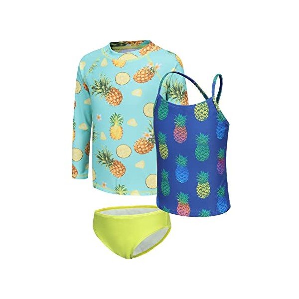 Moon Tree Big Girls 3 Piece Long Sleeve Rash Guard