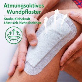 MedTreu Wundpflaster steril 10x25 cm – 25 Stück einzeln verpackt | Selbstklebender Wundverband mit saugfähigem Pad | Pflaster für empfindliche Haut, atmungsaktiv - Wundauflage