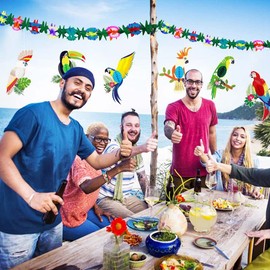 Kiwochy Tropical Bird Decoration Pack of 6 Parrot Decoration Hawaiian Summer Tropical Party Decorations Accessories Party Tissue Paper Hanging Decorations for Outdoor Garden Hawaiian Decoration