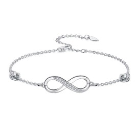 Dorunmo Infinity Bracelet 925 Sterling Silver Infinity Love Bracelets for Women Birthday Jewelry Gifts for Wife Mother