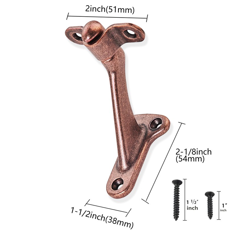 ZAUYX 2 Pack 3 Inch Hand Rail Bracket Antique Copper