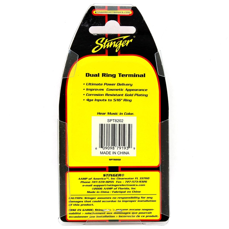STINGER Dual 4 Gauge Pro Power/Ground Ring Terminal