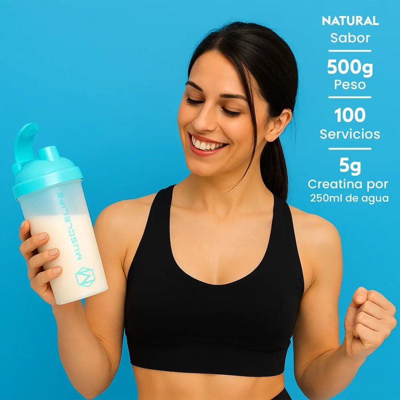 Creatina Monohidratada Suplemento Polv 500g Muscle Life 100s