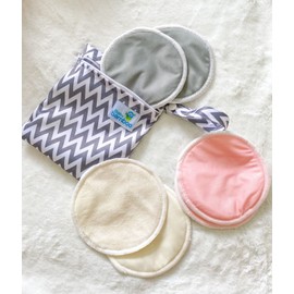 10 Protectores Para Lactancia De Bambú 5 Pares + Mini Wetbag - Pads de lactancia de reutilizable (Claros)