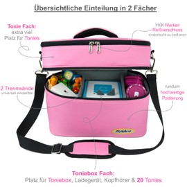 PUNALU Large Bag for Toniebox, Plenty of Space for Tonie Hearing Figures, Toniebox Bag (Pink)