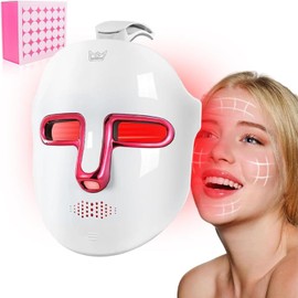 QKIIINQ Máscara facial led terapia de luz, Máscara facial led de 7 colores, Terapia de luz, Eliminación de Acné, Para uso doméstico y en salones de belleza